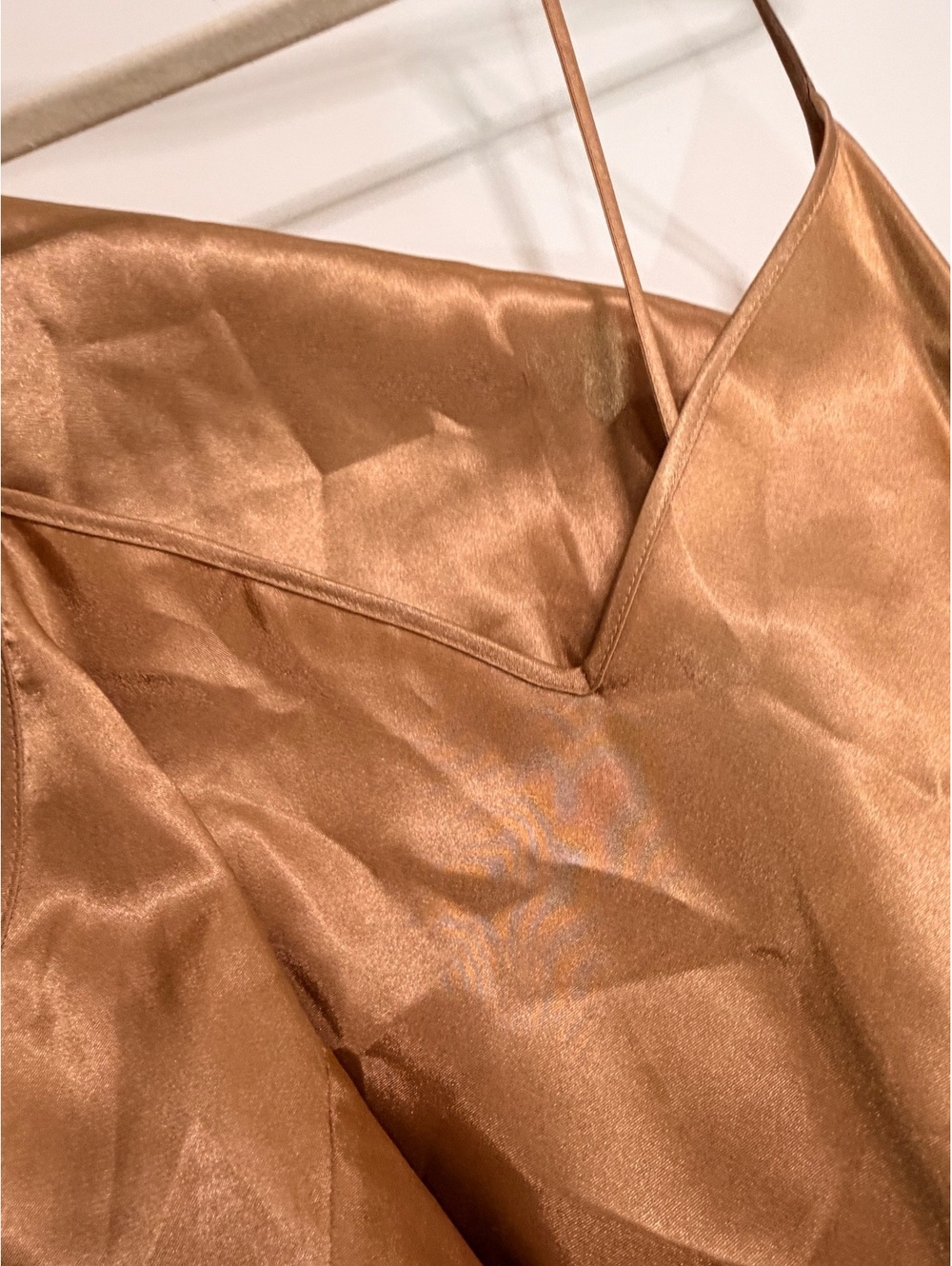 Vintage 100% Silk Gold Slip - Picture 3 of 4